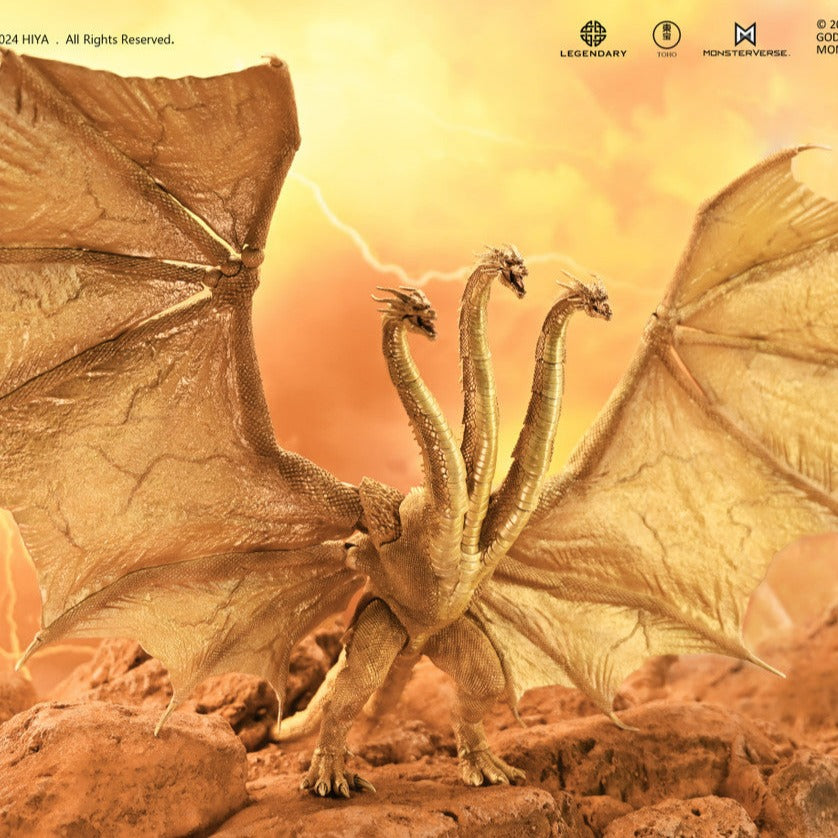 YELLO  【QUEEN GHIPORAH FLAT LONG】　M S.H.MonsterArts King Ghidorah (Special Color Version) - Hobby Bee