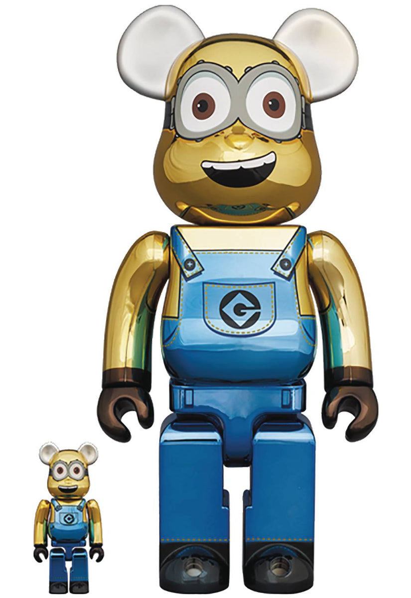 BE@RBRICK DAVE CHROME Ver. 100％ & 400％ BE@RBRICK MINIONS DAVE CHROME VER 100% & 400% 2PK - Hobby Bee Canada