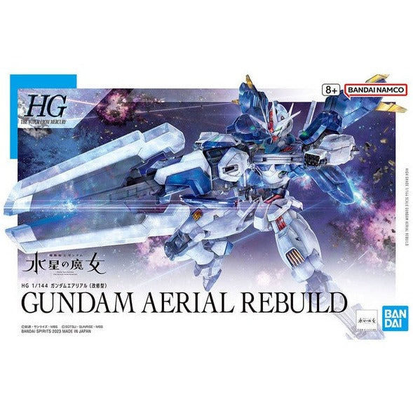 Bandai Hobby - Mobile Suit Gundam: The Witch from Mercury - #19 Gundam  Aerial Rebuild, Bandai Spirits HG 1/144 Model Kit,Blue