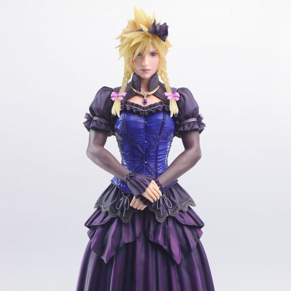 ff7 remake cloud purple dress Final Fantasy VII Remake Cloud Strife Static Arts & Play Arts Kai Dress Version Figures Revealed
