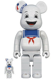 BE@RBRICK Stay Puft Marshmallow Man White Chrome 100 % & 400% 2 Pack