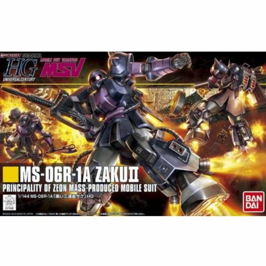 Bandai Hobby HGUC 1/144 #151 MS-06R-1A Zaku II Black Tri-Stars (5057748)